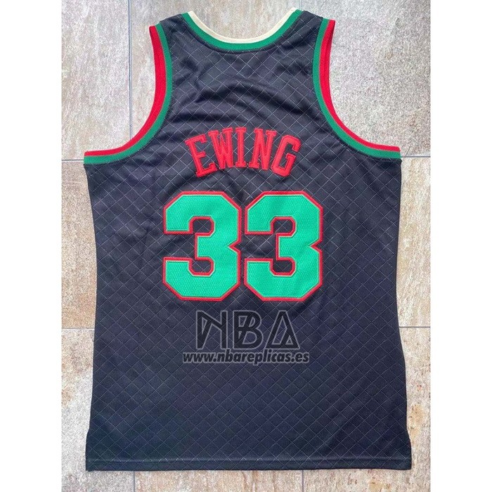 Camiseta New York Knicks Patrick Ewing NO 33 Mitchell & Ness 1991-92 Negro
